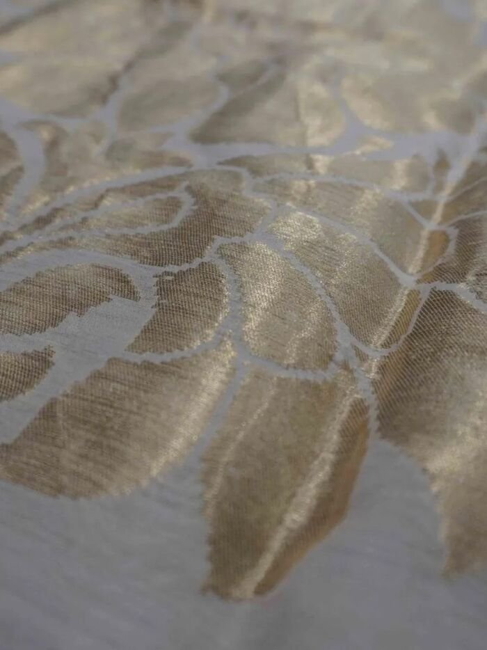 KashiFab Silver Grey Banarasi Silk Dupatta online - authentic Varanasi Banarasi silk dupatta - detail view 4