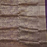 KashiFab Silver Grey Banarasi Silk Saree online - authentic Varanasi Banarasi silk saree