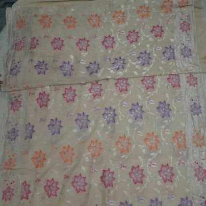 KashiFab Silver Grey Banarasi Silk Saree online - authentic Varanasi Banarasi silk saree