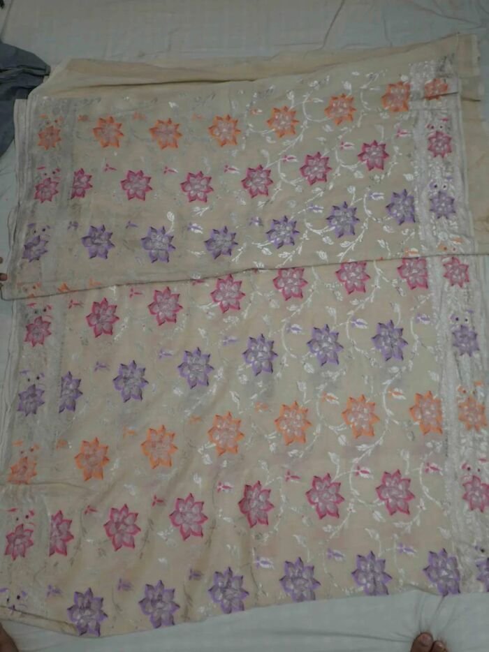 KashiFab Silver Grey Banarasi Silk Saree online - authentic Varanasi Banarasi silk saree