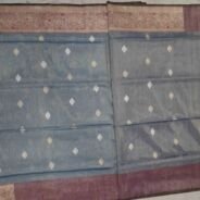 KashiFab Silver Grey Banarasi Silk Saree online - authentic Varanasi Banarasi silk saree