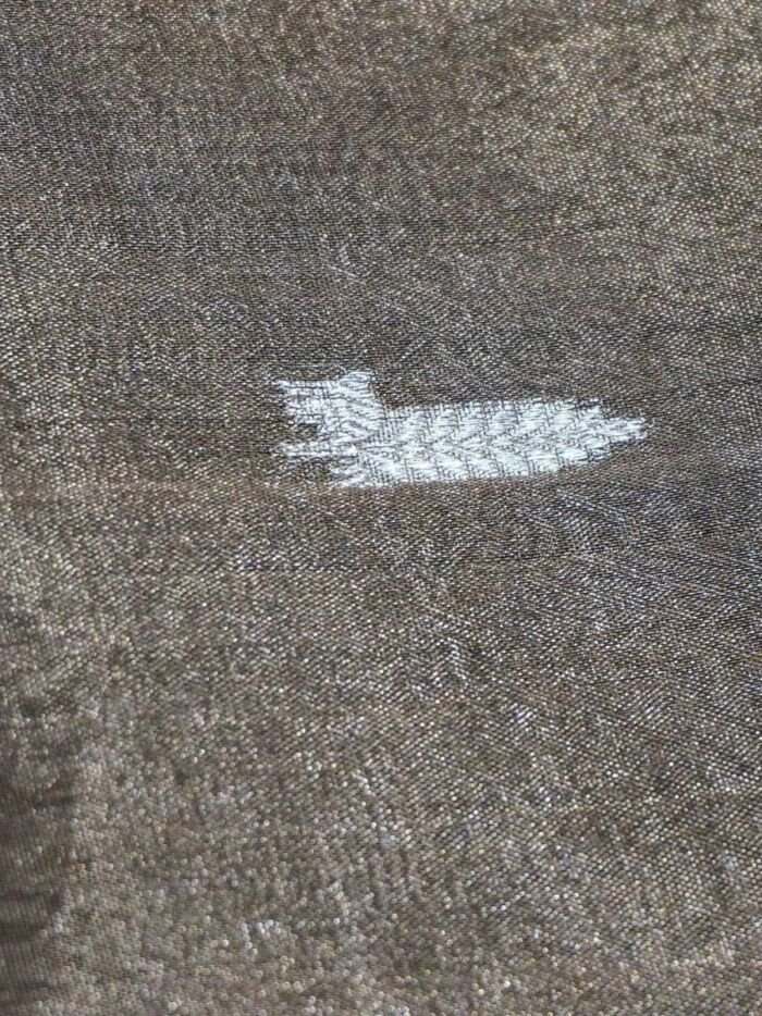 KashiFab Silver Grey Banarasi Silk Saree online - authentic Varanasi Banarasi silk saree - detail view 2