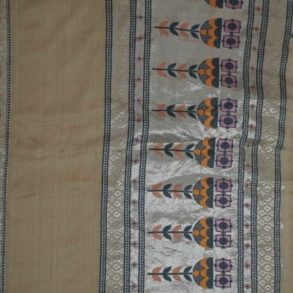 KashiFab Silver Grey Banarasi Silk Saree online - authentic Varanasi Banarasi silk saree - detail view 2