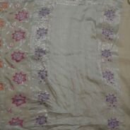 KashiFab Silver Grey Banarasi Silk Saree online - authentic Varanasi Banarasi silk saree - detail view 2
