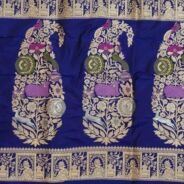 KashiFab Silver Grey Banarasi Silk Saree online - authentic Varanasi Banarasi silk saree - detail view 3