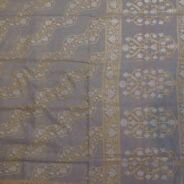 KashiFab Silver Grey Banarasi Silk Saree online - authentic Varanasi Banarasi silk saree - detail view 3