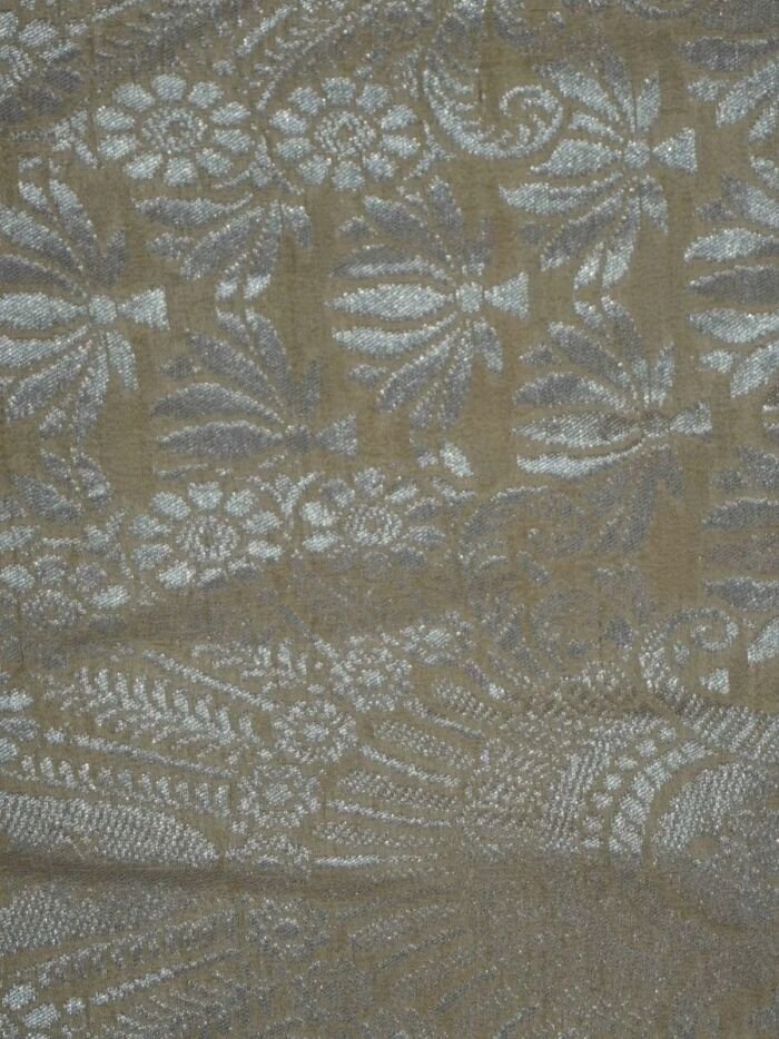 KashiFab Silver Grey Banarasi Silk Saree 3 KashiFab Silver Grey Banarasi Silk Saree online - authentic Varanasi Banarasi silk saree - detail view 3