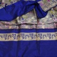 KashiFab Silver Grey Banarasi Silk Saree online - authentic Varanasi Banarasi silk saree - detail view 4