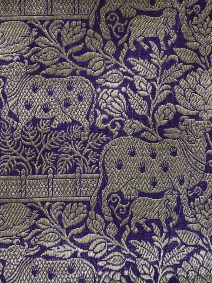 KashiFab Silver Grey Banarasi Silk Saree online - authentic Varanasi Banarasi silk saree - detail view 4