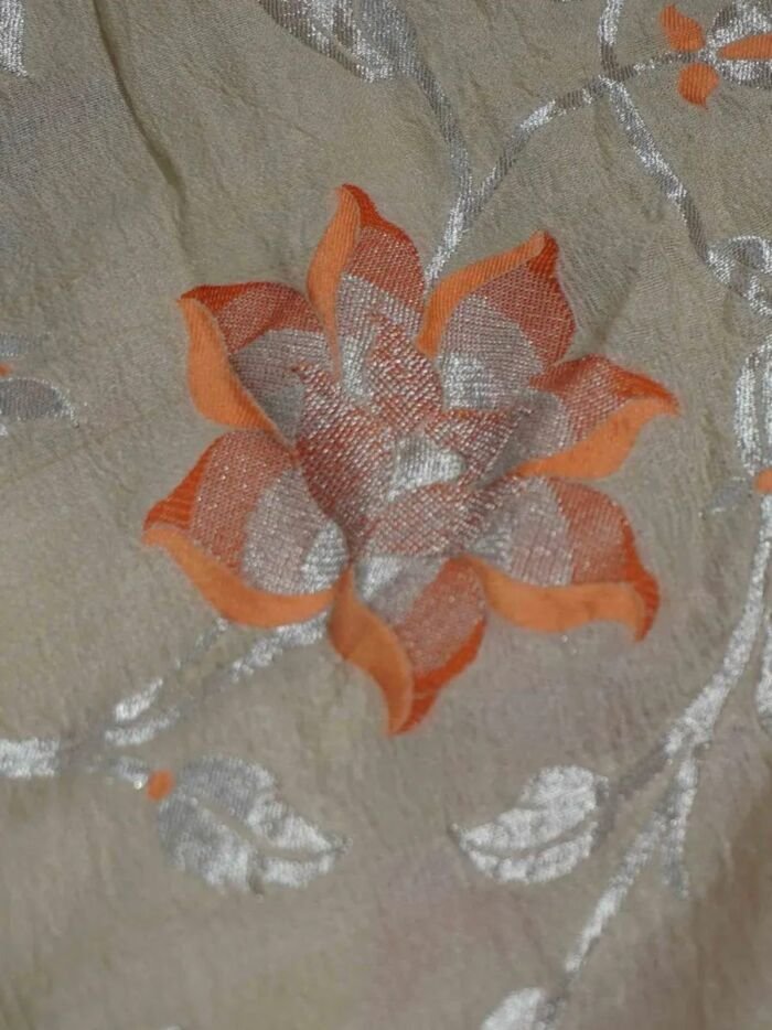 KashiFab Silver Grey Banarasi Silk Saree online - authentic Varanasi Banarasi silk saree - detail view 4