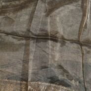 KashiFab Silver Grey Banarasi Silk Saree online - authentic Varanasi Banarasi silk saree - detail view 6