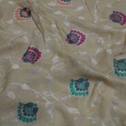 KashiFab Silver Grey Banarasi Silk Saree online - authentic Varanasi Banarasi silk saree - detail view 7