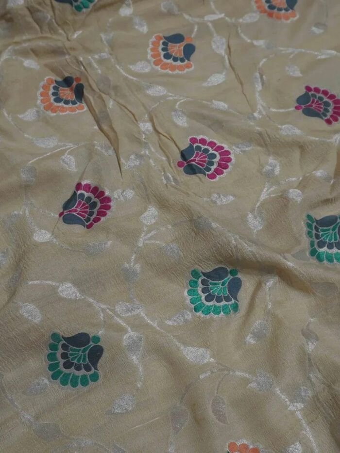 KashiFab Silver Grey Banarasi Silk Saree online - authentic Varanasi Banarasi silk saree - detail view 7