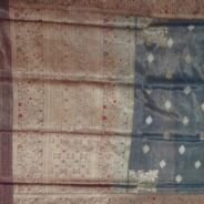 KashiFab Silver Grey Banarasi Silk Saree online - authentic Varanasi Banarasi silk saree - detail view 7