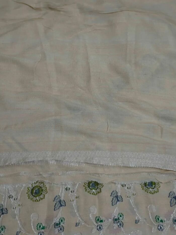 KashiFab Silver Grey Banarasi Silk Saree 8 KashiFab Silver Grey Banarasi Silk Saree online - authentic Varanasi Banarasi silk saree - detail view 8