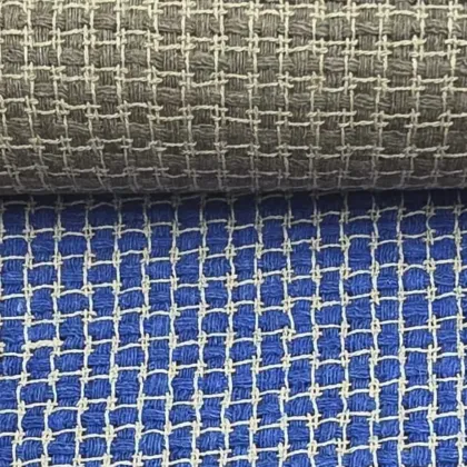 KashiFab Taupe Grey Grid Matka Silk Fabric - Banarasi Handloom