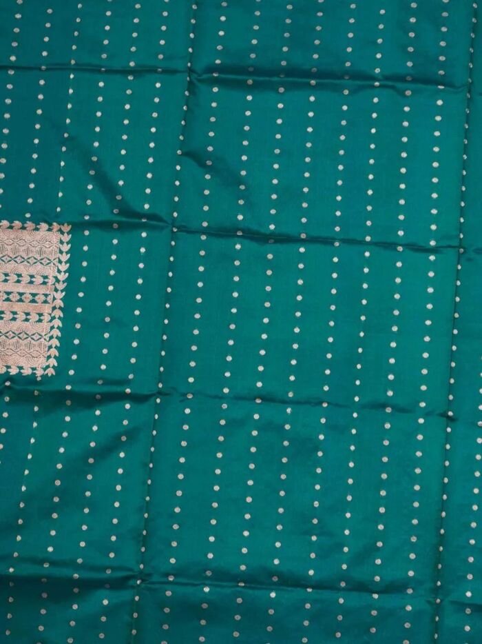 KashiFab Teal Banarasi Silk Coord Set 1 KashiFab Teal Banarasi Silk Coord Set online - authentic Varanasi Banarasi silk coord set