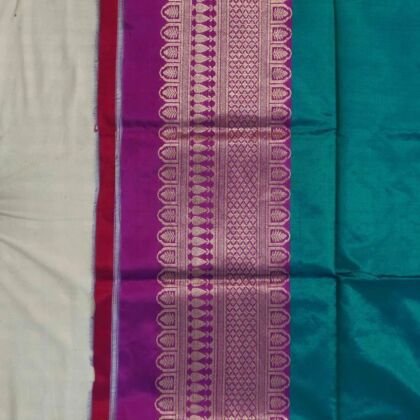 KashiFab Teal Banarasi Silk Coord Set online - authentic Varanasi Banarasi silk coord set