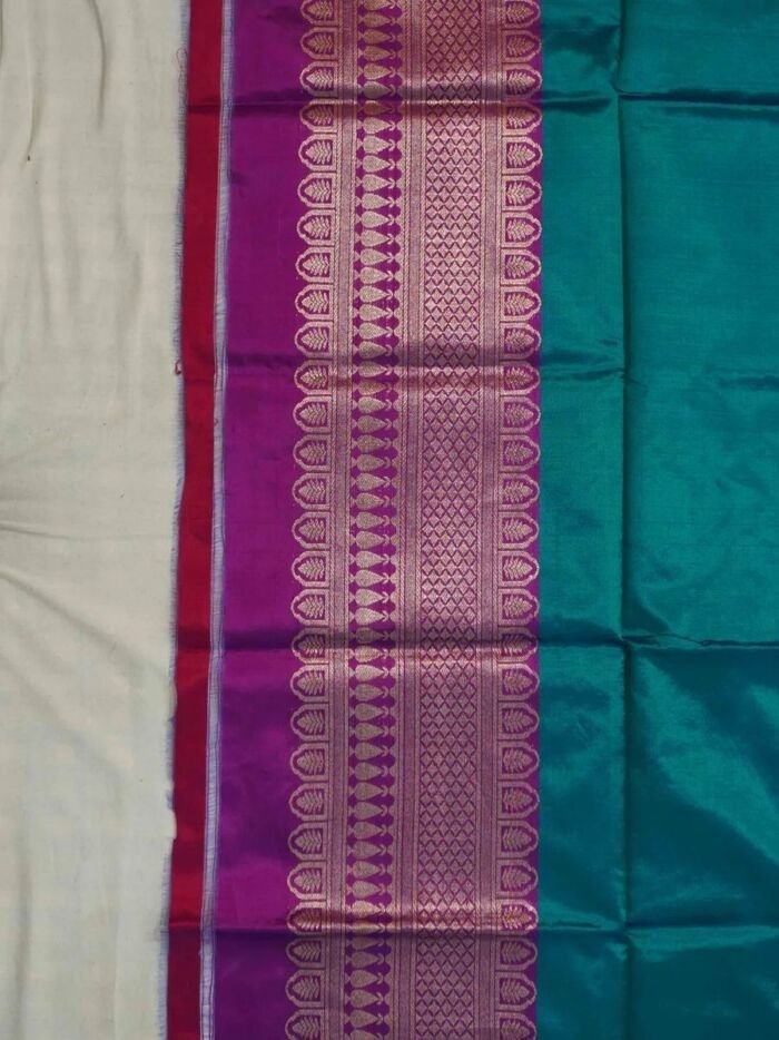 KashiFab Teal Banarasi Silk Coord Set online - authentic Varanasi Banarasi silk coord set