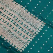 KashiFab Teal Banarasi Silk Coord Set online - authentic Varanasi Banarasi silk coord set - detail view 2