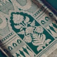 KashiFab Teal Banarasi Silk Coord Set online - authentic Varanasi Banarasi silk coord set - detail view 2