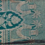 KashiFab Teal Banarasi Silk Coord Set online - authentic Varanasi Banarasi silk coord set - detail view 3