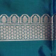 KashiFab Teal Banarasi Silk Coord Set online - authentic Varanasi Banarasi silk coord set - detail view 3