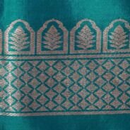 KashiFab Teal Banarasi Silk Coord Set online - authentic Varanasi Banarasi silk coord set - detail view 4