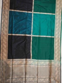 KashiFab Teal Banarasi Silk Saree online - authentic Varanasi Banarasi silk saree