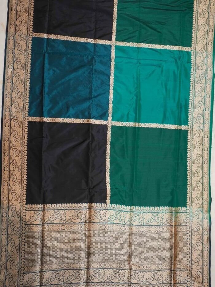 KashiFab Teal Banarasi Silk Saree online - authentic Varanasi Banarasi silk saree