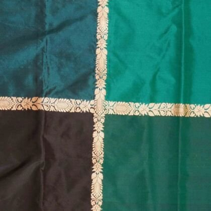 KashiFab Teal Banarasi Silk Saree online - authentic Varanasi Banarasi silk saree - detail view 2