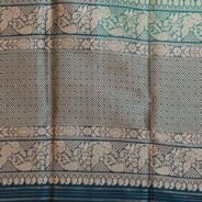 KashiFab Teal Banarasi Silk Saree online - authentic Varanasi Banarasi silk saree - detail view 4