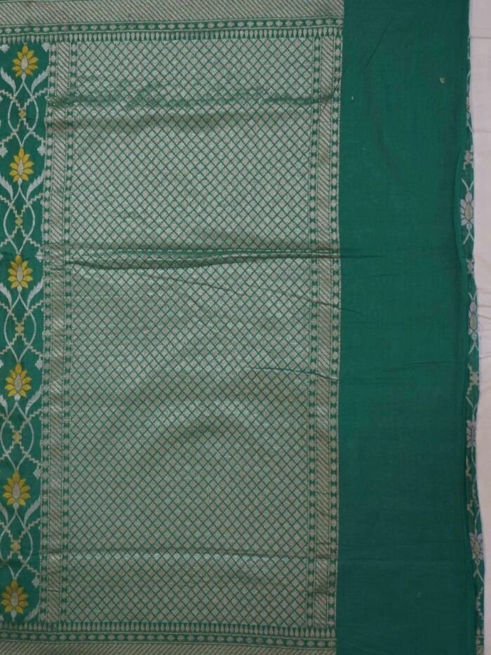 KashiFab Teal Banarasi Silk Saree online - authentic Varanasi Banarasi silk saree - detail view 4