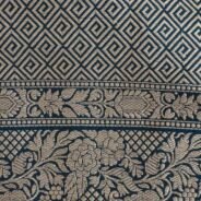 KashiFab Teal Banarasi Silk Saree online - authentic Varanasi Banarasi silk saree - detail view 5