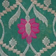 KashiFab Teal Banarasi Silk Saree online - authentic Varanasi Banarasi silk saree - detail view 5