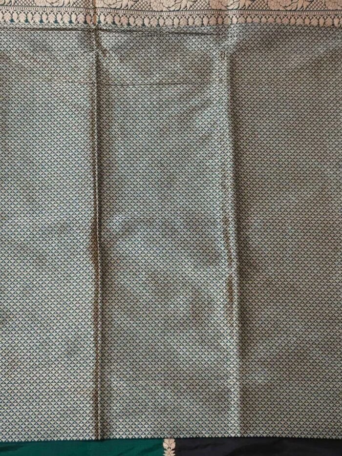 KashiFab Teal Banarasi Silk Saree online - authentic Varanasi Banarasi silk saree - detail view 6