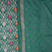 KashiFab Teal Banarasi Silk Saree online - authentic Varanasi Banarasi silk saree - detail view 6
