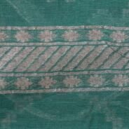 KashiFab Teal Banarasi Silk Saree online - authentic Varanasi Banarasi silk saree - detail view 8