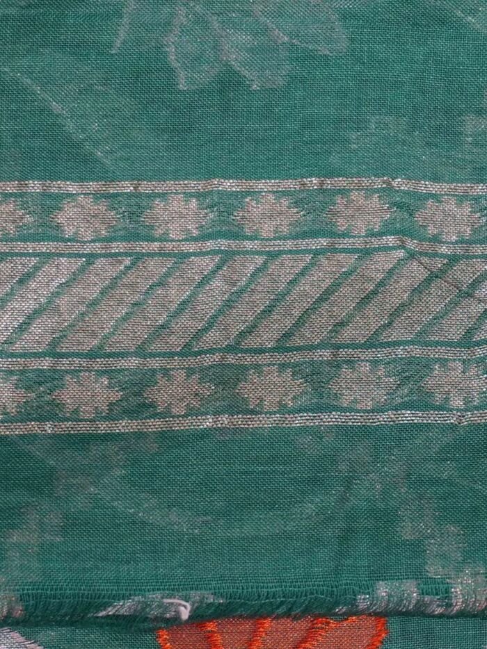 KashiFab Teal Banarasi Silk Saree online - authentic Varanasi Banarasi silk saree - detail view 8