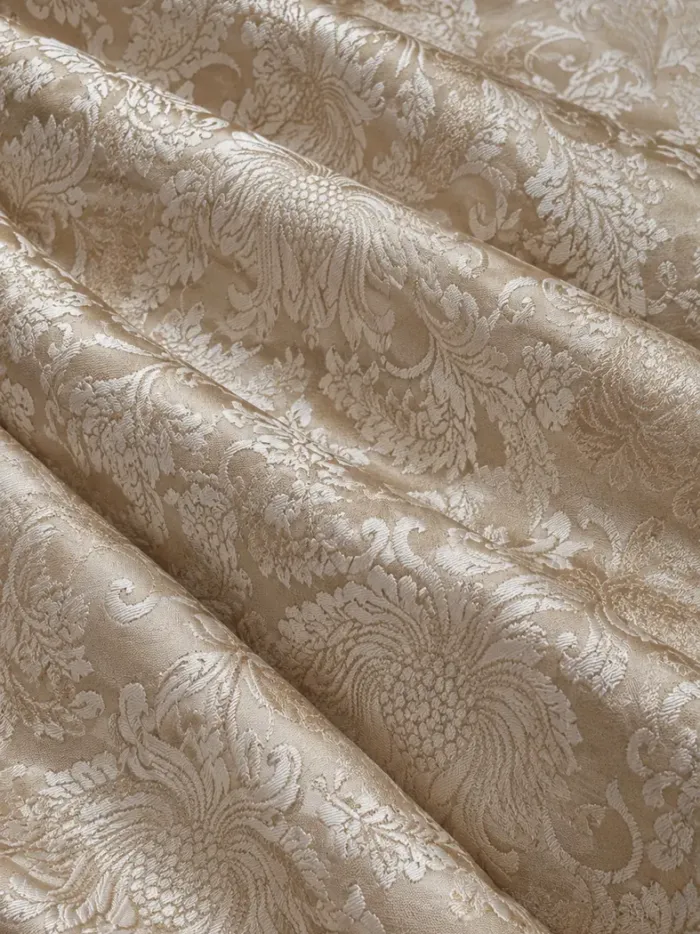 KashiFab CHO Tibetan Brocade - Ivory Tonal ivory peony - KF-CHO #17254 Tibetan brocade Varanasi