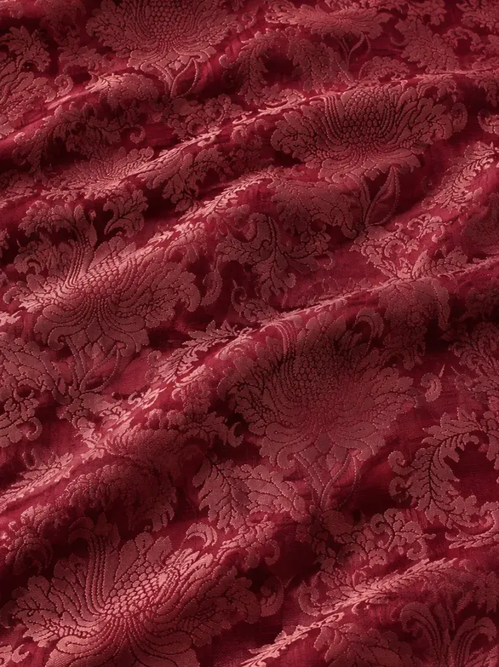 KashiFab CHO Tibetan Brocade - Deep red Dense red floral KashiFab CHO Tibetan Brocade - Deep red Dense red floral - KF-CHO #17274 Tibetan brocade Varanasi