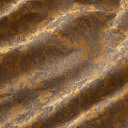 KashiFab CHO Tibetan Brocade - Bronze Bronze floral texture - KF-CHO #17285 Tibetan brocade Varanasi