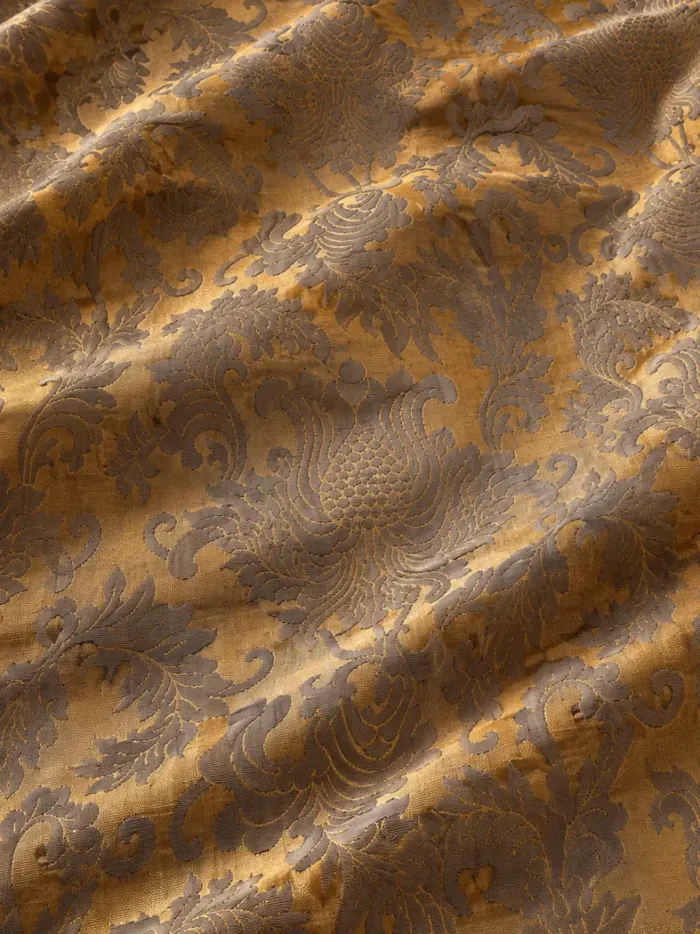 KashiFab CHO Tibetan Brocade - Bronze Bronze floral texture - KF-CHO #17285 Tibetan brocade Varanasi