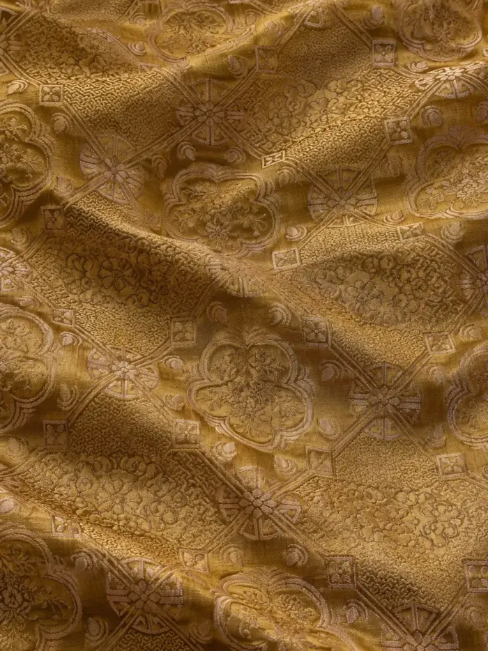 KashiFab CHO Tibetan Brocade - Gold Quiet gold floral - KF-CHO #17294 Tibetan brocade Varanasi