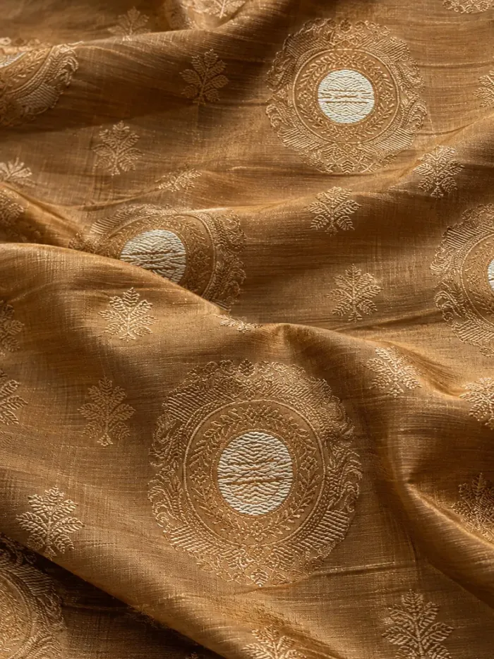 KashiFab CHO Tibetan Brocade - Bronze Bronze roundel - KF-CHO #17316 Tibetan brocade Varanasi