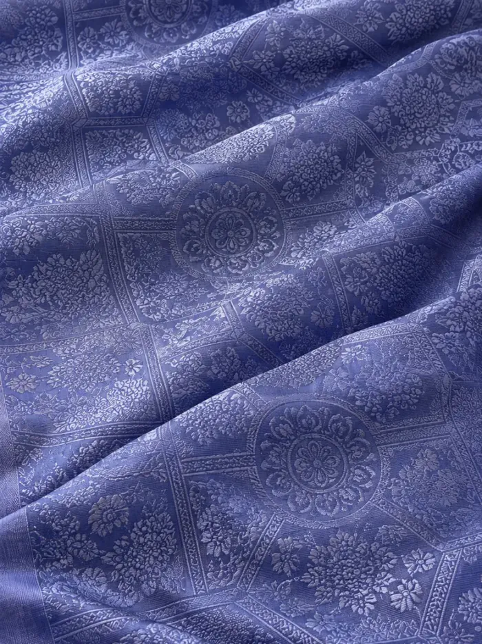 KashiFab CHO Tibetan Brocade - Blue Blue floral texture KashiFab CHO Tibetan Brocade - Blue Blue floral texture - KF-CHO #17334 Tibetan brocade Varanasi