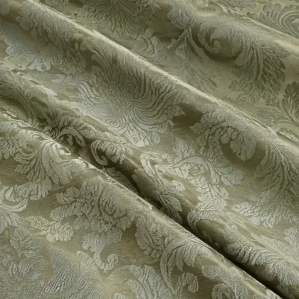 KashiFab CHO Tibetan Brocade - Sage Quiet sage floral - KF-CHO #17336 Tibetan brocade Varanasi