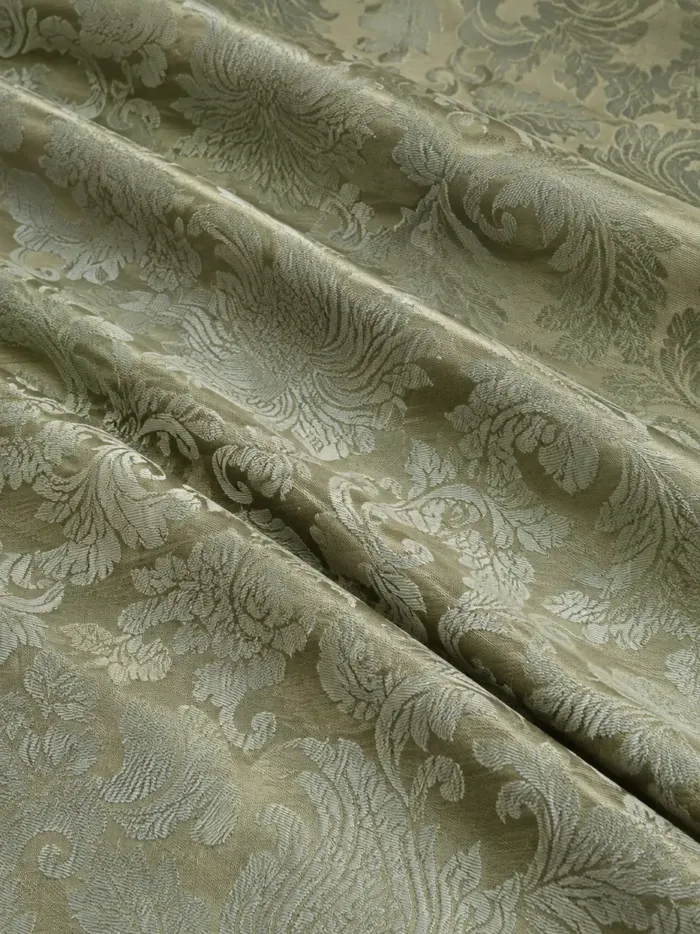 KashiFab CHO Tibetan Brocade - Sage Quiet sage floral - KF-CHO #17336 Tibetan brocade Varanasi