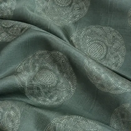 KashiFab CHO Tibetan Brocade - Sage Sage roundel - KF-CHO #17338 Tibetan brocade Varanasi