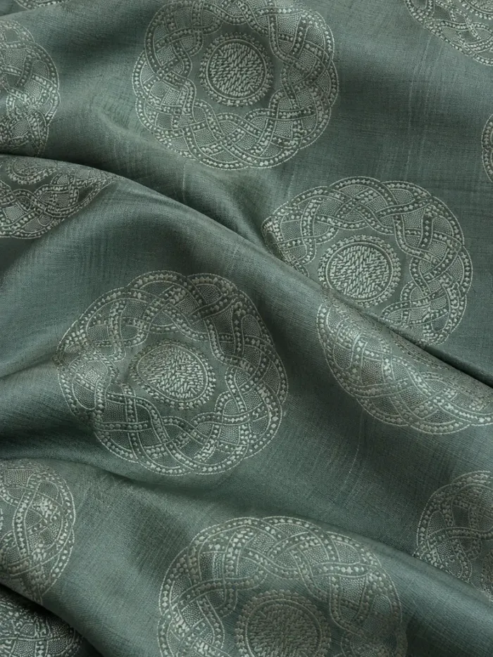 KashiFab CHO Tibetan Brocade - Sage Sage roundel - KF-CHO #17338 Tibetan brocade Varanasi